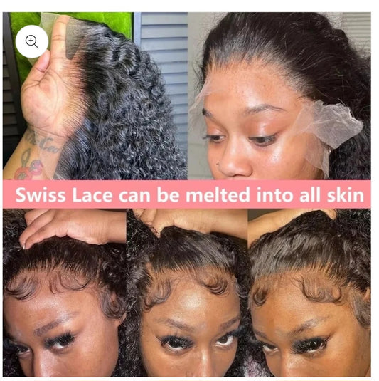 22Inch Brazilian Hair Water Wave Glueless Wig-13x4 Full Frontal Lace Wig