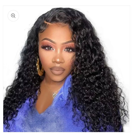 22Inch Brazilian Hair Water Wave Glueless Wig-13x4 Full Frontal Lace Wig