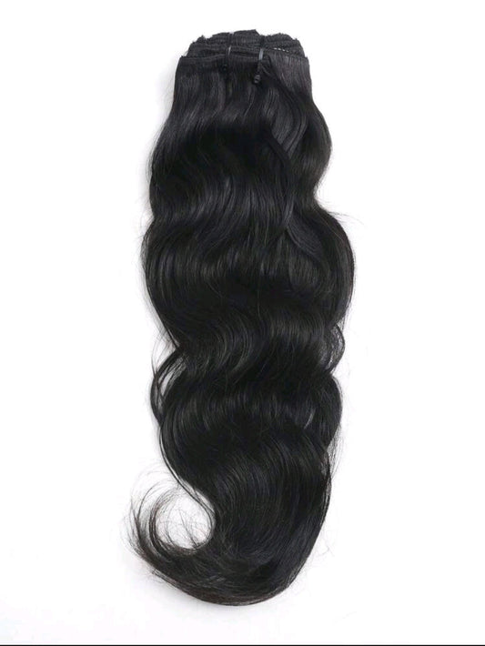 10pcs Natural Wave Black Clip in Hair Extensions