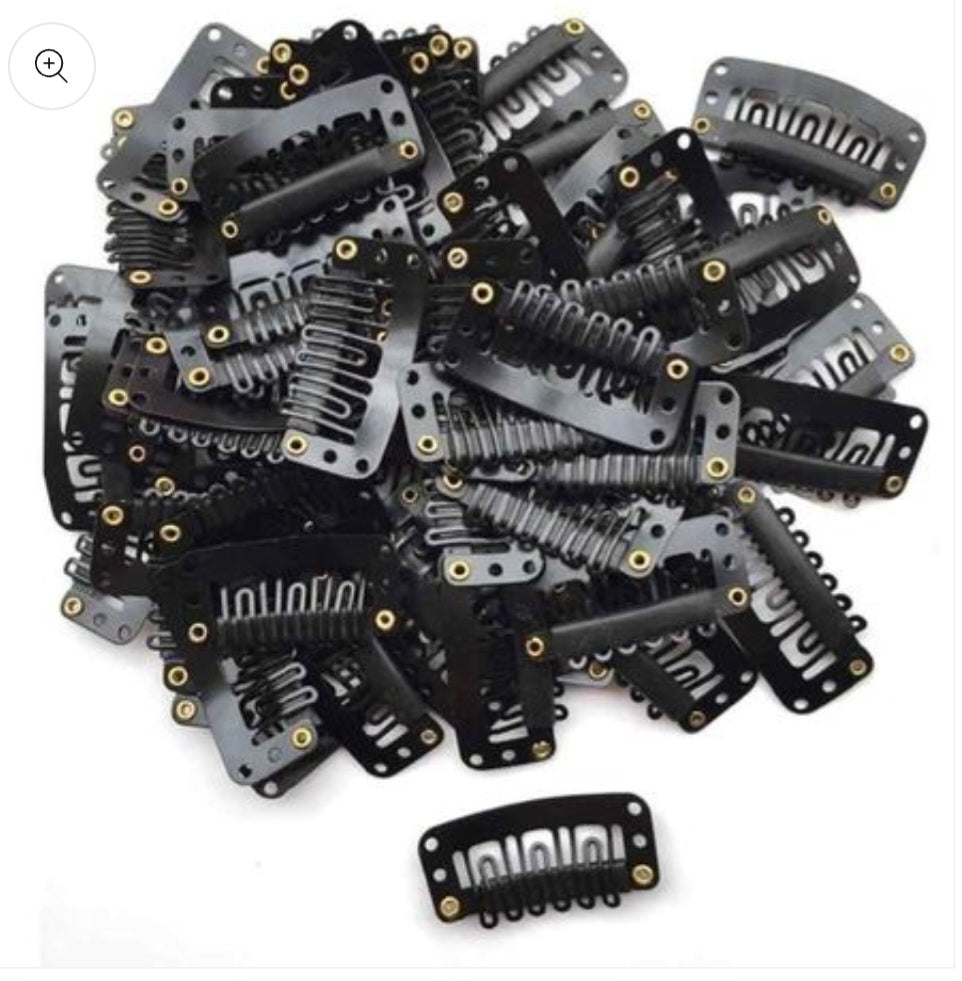Wig/ Extension Clips Black - Pack of 48