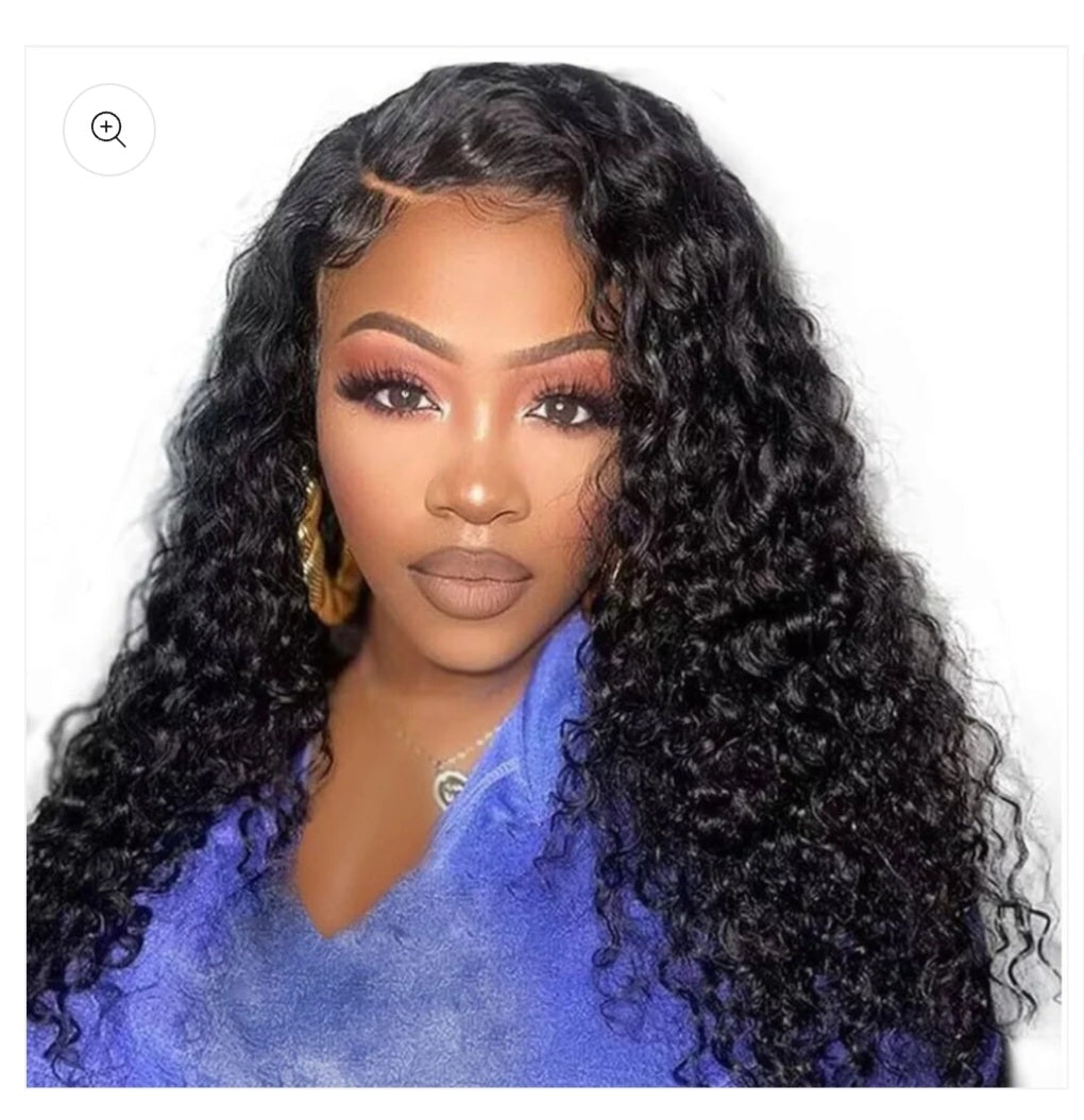 22Inch Brazilian Hair Water Wave Glueless Wig-13x4 Full Frontal Lace Wig